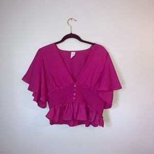 Live 4 Truth Pink Smocked Deep V-neck Top